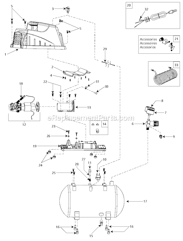 Page A Diagram and Parts List for FP2092002  Campbell Hausfeld Compressor